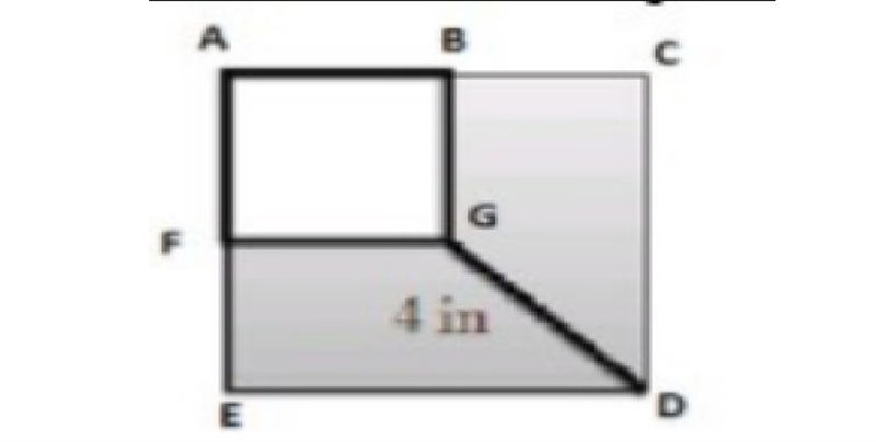 ABGF is a square with half the perimeter of square ACDE. GD = 4in. Find the area of-example-1