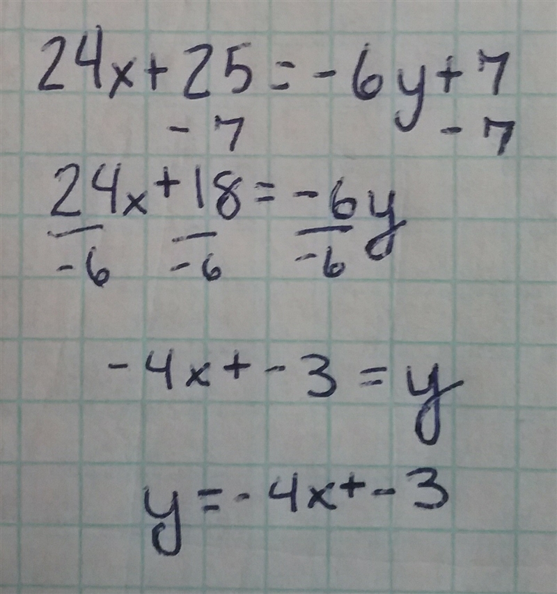 Graph ​ 24x+25=−6y+7 ​. Use the line tool and select two points on the line.-example-2