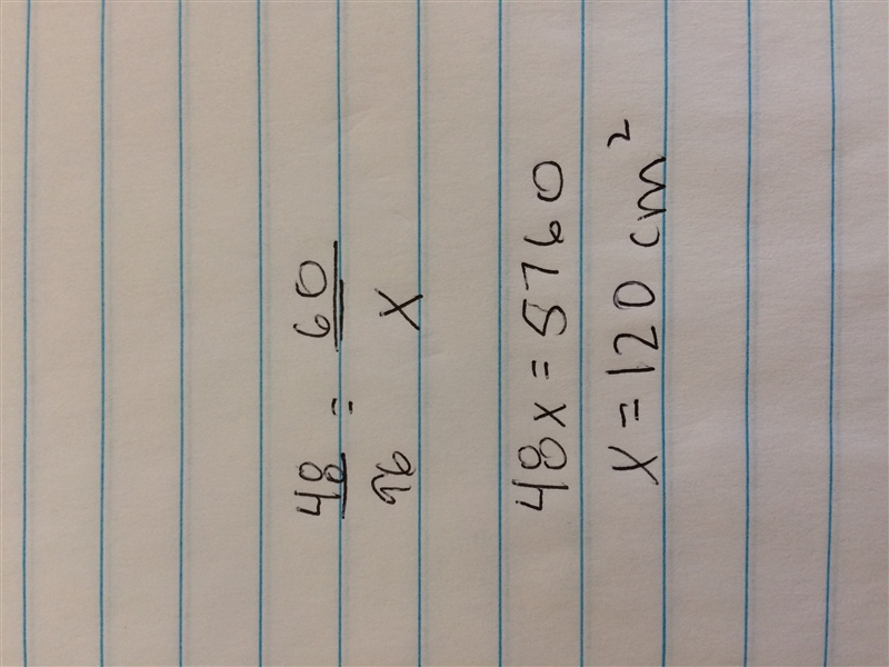 The perimeters of two similar quadrilaterals are 48 cm and 60 cm, respectively. If-example-1