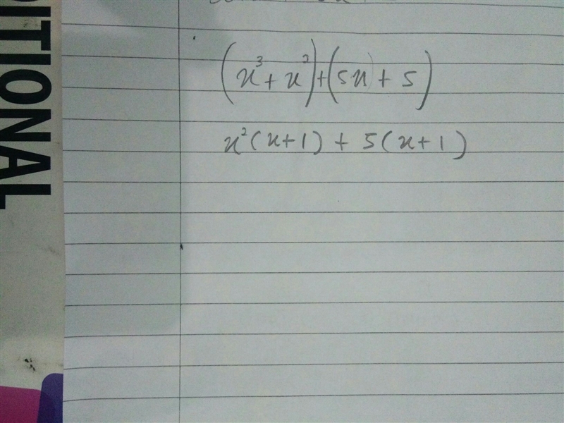 Use the grouping method to factor x3+x2+5x+5-example-1