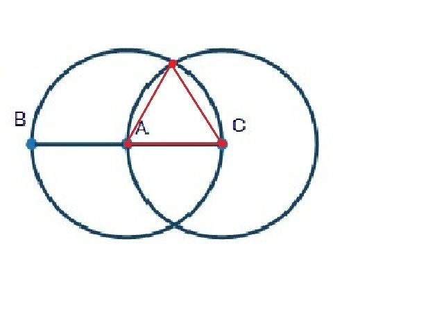 To construct an equilateral triangle inscribed in a circle, two congruent circles-example-1