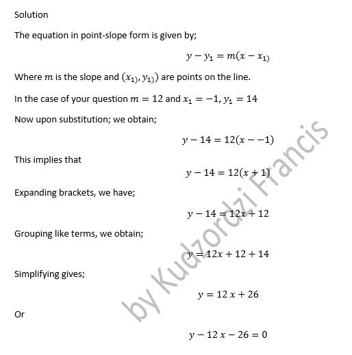 which equation is the equation of the line in point slope form that has a slope of-example-1