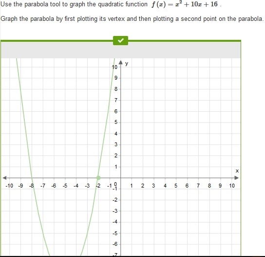 Use the parabola tool to graph the quadratic function f(x)=2x2+32x+126 . Graph the-example-1