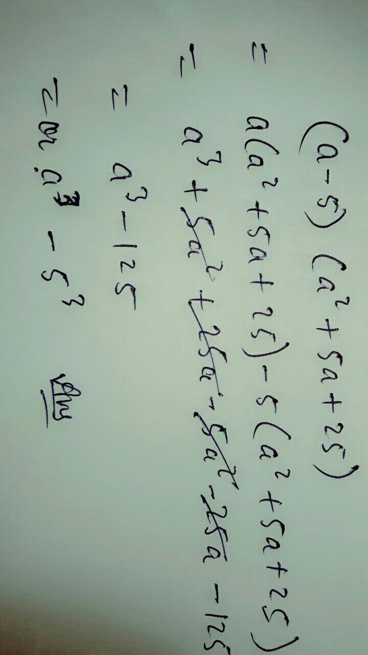 How do you multiply: #(a-5)(a^2+5a+25)#?-example-1