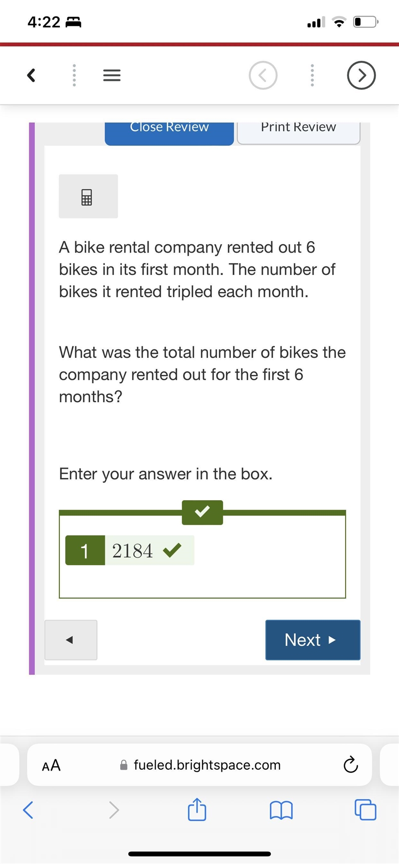 A bike rental company rented out 6 bikes in its first month. The number of bikes it-example-1