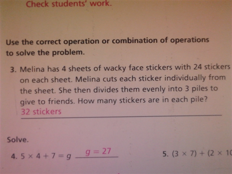 Melina has 4 sheets of wacky face sticker individually from the sheet. She then divides-example-1