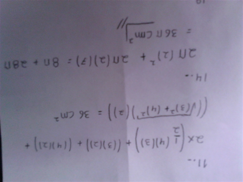 11. Find the surface area of each figure. Leave the answers in pi where applicable-example-3