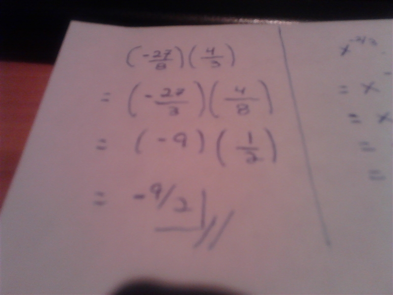 Simplify with positive exponents no radicals. SHOW ALL WORK! 2:(-27/8) 4/3 3: x^-2/3 x-example-4