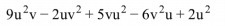 9u²v and which term are like terms?-example-1