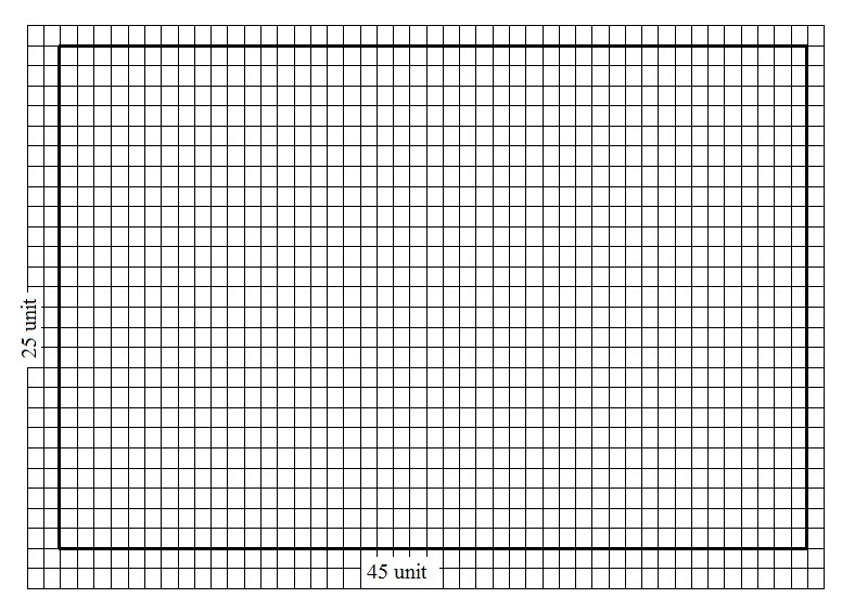 Use the grid to draw a rectangle with an area of 1,125 square units ad a side of 25 units-example-1