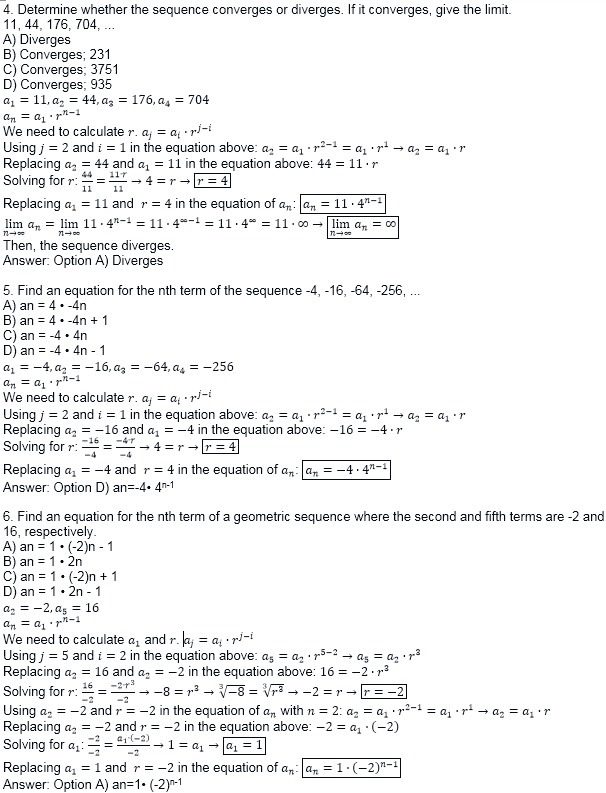 PLEASE HELP 7.06 1. Find the first six terms of the sequence. a1 = -7, an = 4 • an-example-2