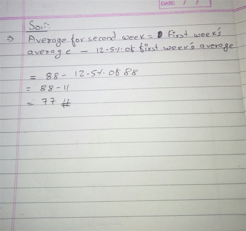 Grace's average in Math for the first nine weeks was an 88. her second nine weeks-example-1