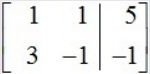 What would the following system of equations look like in augmented matrix form? x-example-1