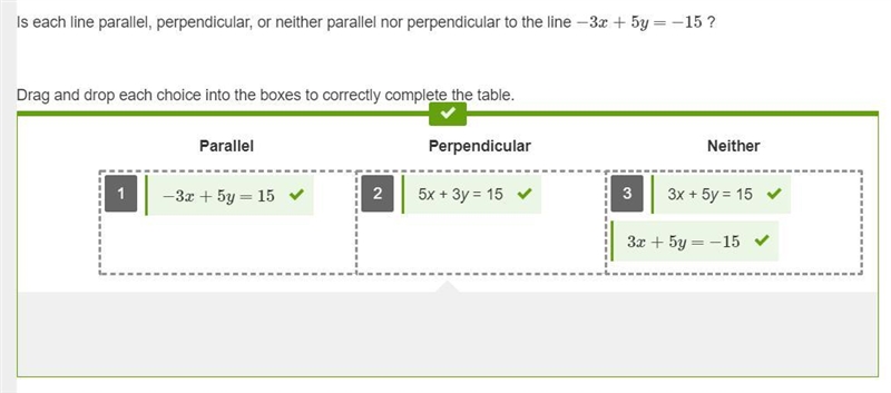 Is each line parallel, perpendicular, or neither parallel nor perpendicular to the-example-1