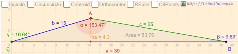 Can the sides of a triangle have lengths 39, 15, and 25?-example-2