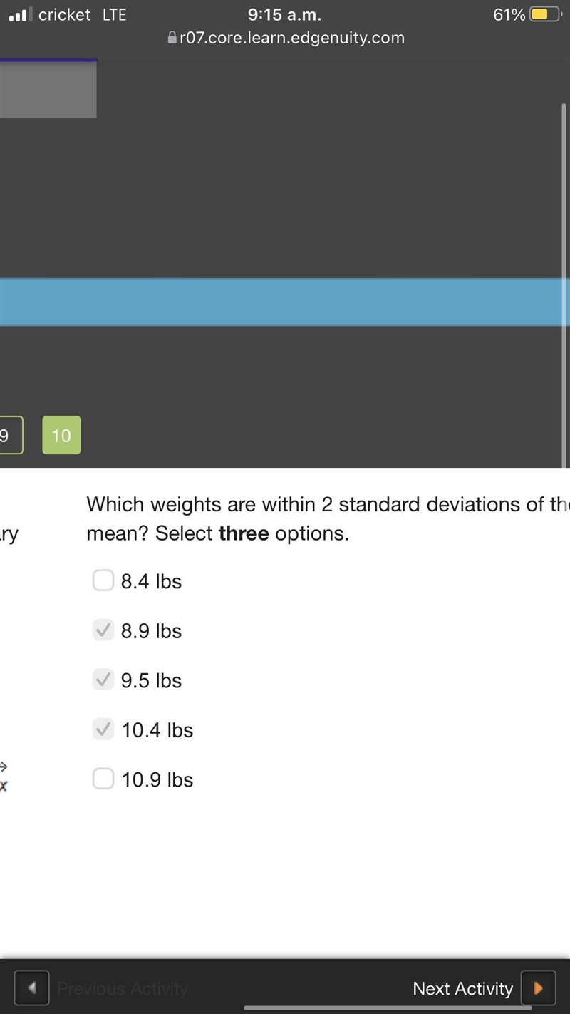 The graph represents the normal distribution of recorded weights, in pounds, of cats-example-1