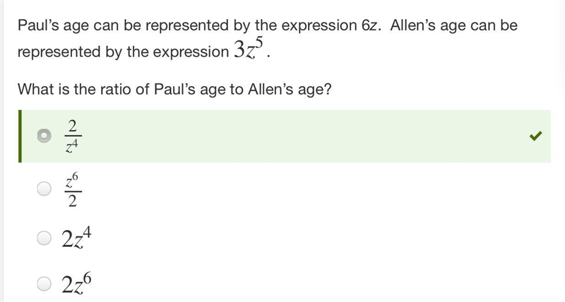 pauls age can be represented by the expression 12z allens age can be represented by-example-1