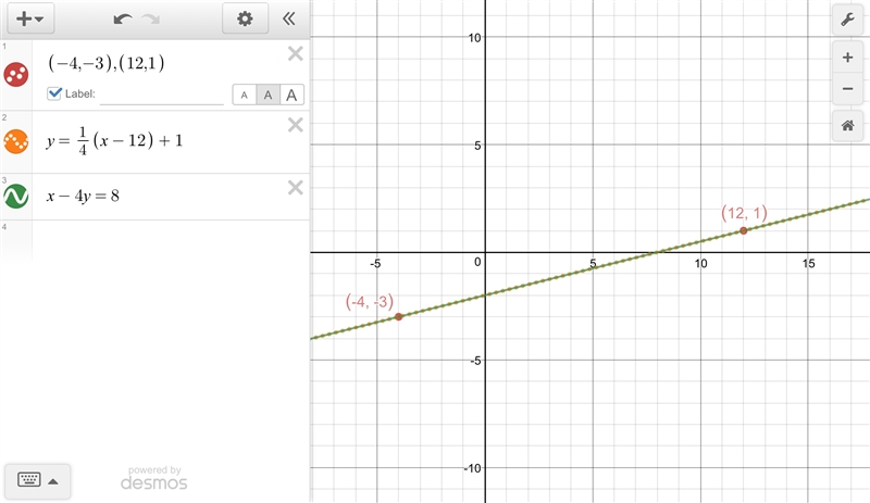 The point slope form of the equation of the line that passes through (-4, -3) and-example-1