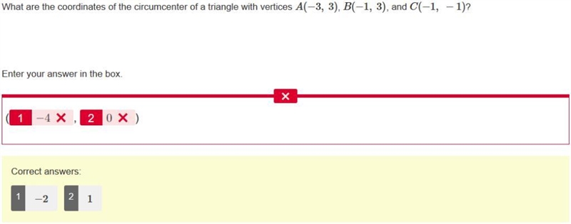 What are the coordinates of the circumcenter of a triangle with vertices A(−3, 3) , B-example-1