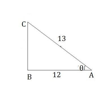 ∠a is an acute angle in a right triangle. given that cosa=1213, what is the ratio-example-1