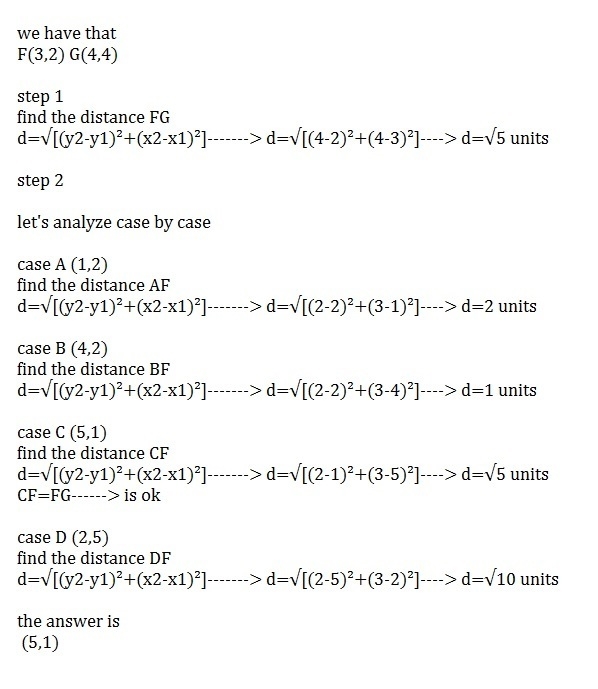 Point g and point h are the same distance from point f. Which coordinates could be-example-1