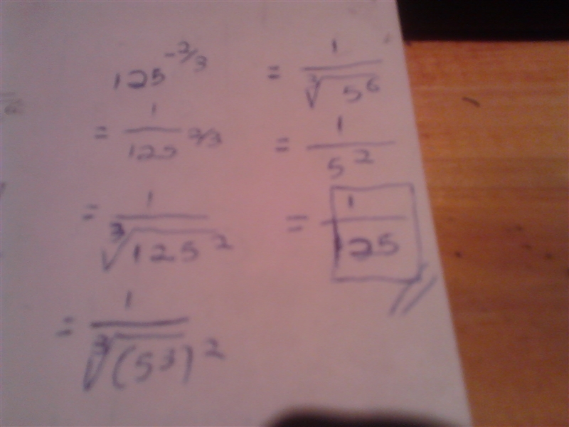 Simplify (125)^-2/3 with positive exponents and no radicals show all work. PLEASE-example-1