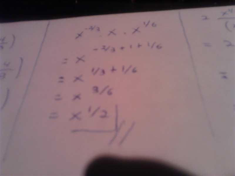 Simplify with positive exponents no radicals. SHOW ALL WORK! 2:(-27/8) 4/3 3: x^-2/3 x-example-3