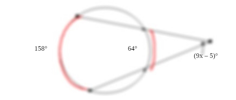 Find the value of x in the figure below. Show all steps. circle with two secants forming-example-1