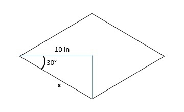 A child designs a flag in the shape of a rhombus, as shown in the diagram below. Which-example-1