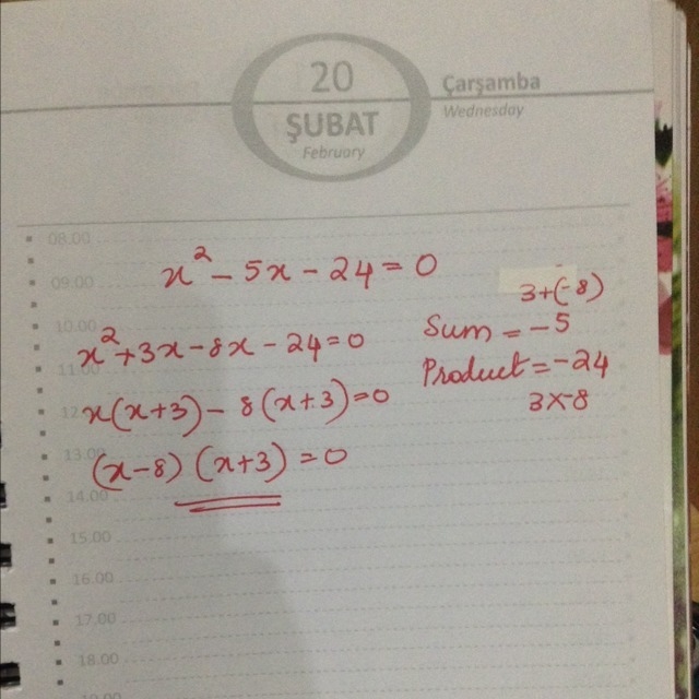 X^2-5x-24=0 quadratic formula-example-1