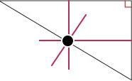 Where is the circumcenter of this triangle located? on a side of the triangle outside-example-2