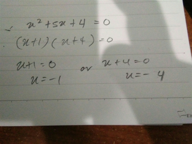 Factorise: x² + 5x + 4-example-1