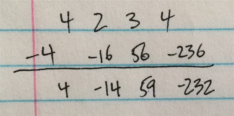 4x^3+2x^2+3x+4 divided by x+4-example-1