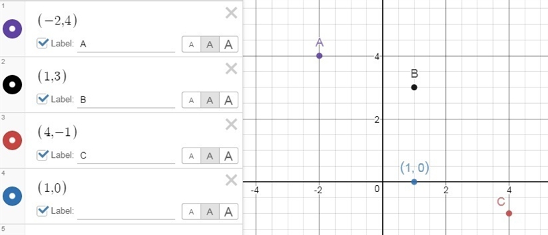 Points A(-2, 4), B(1, 3), C(4, -1) and D form a parallelogram. What are the coordinates-example-1