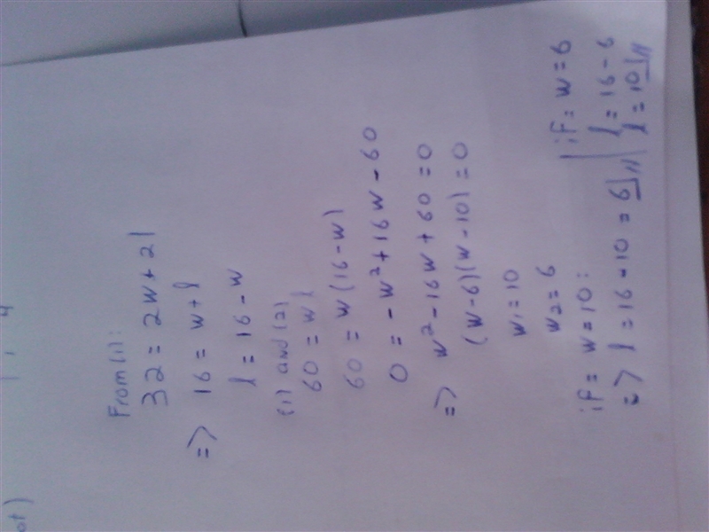 The perimeter of an airplane ticket is 32 centimeters. The area is 60 square centimeters-example-1