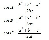 Law of cosines in (triangle )rst if r = 14 yd s = 9 yd t = 6 yd find m-example-2