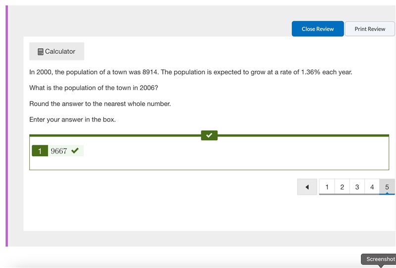 PLEASE HELP!!!!!!! In 2000, the population of a town was 8914. The population is expected-example-1