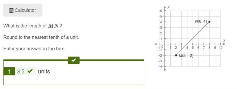 What is the length of MN¯¯¯¯¯¯¯ ? Round to the nearest tenth of a unit. Enter your-example-4