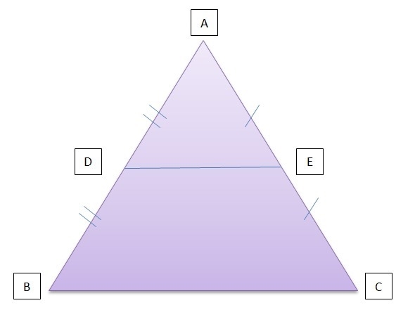 Your friend claims that because each midsegment is half as long as the corresponding-example-1