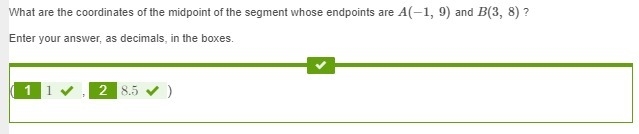 What are the coordinates of the midpoint of the segment whose endpoints are A(−1, 9) and-example-1