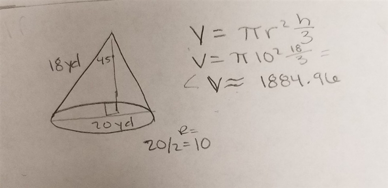 Show work Find the volume Round to the nearest tenth-example-1