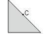 Where is the circumcenter of this triangle located? on a side of the triangle outside-example-1