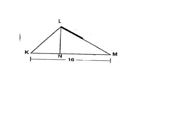 Kirstie is testing values that would make triangle klm a right triangle when ln is-example-1