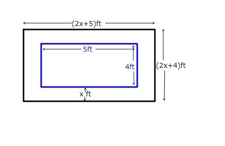 You have made a rectangular quilt that is 5 ft by 4 ft. you want to use the remaining-example-1