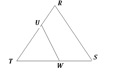 TU = 3, RS = 15, TW = 4, TR = 9; Assume that the sides of triangle TUW are proportional-example-1