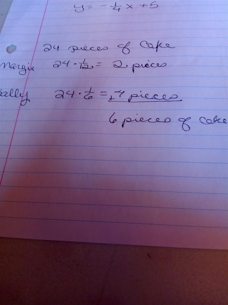 There are 24 pieces of cake. Margie ate 1/12 of the cake and Sally ate 1/6 of the-example-1