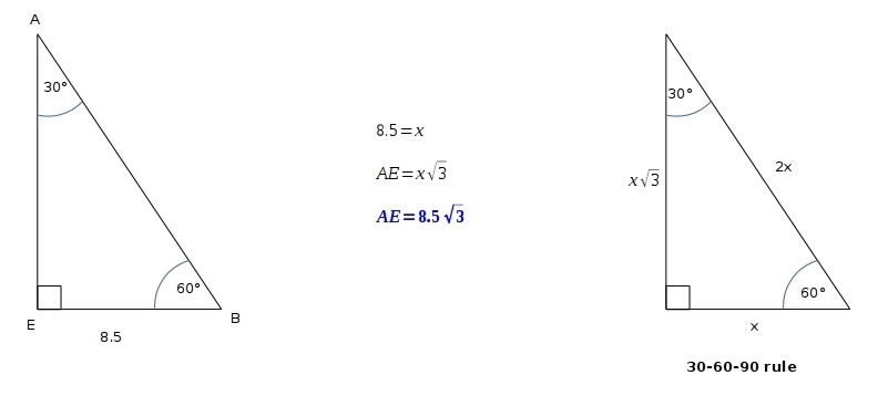 In the rhombus ABCD, angle DBA is 60 if DE is 8.5cm-example-1