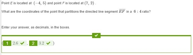 Point E is located at (−4, 5) and point F is located at (7, 2) . What are the coordinates-example-1