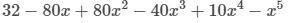 Expand (2 - x)5 and identify each part of the expression (place in each number if-example-1