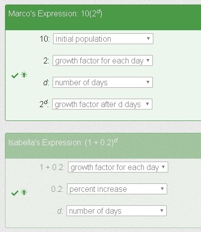 Marco starts with a population of 10 bacteria that doubles every day for a number-example-1